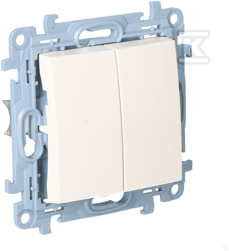 Łącznik świecznikowy z podświetleniem LED i do wersji IP44 (moduł) 10 AX, 250 V~, zaciski śrubowe.
