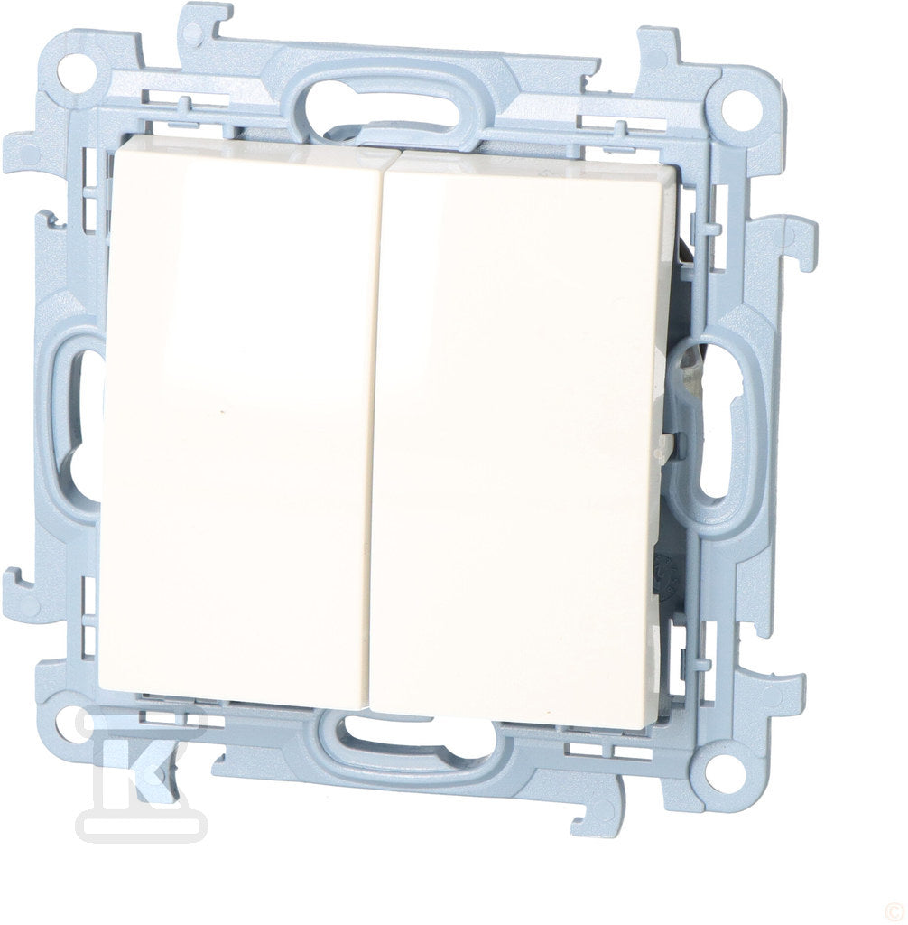 Łącznik świecznikowy z podświetleniem LED i do wersji IP44 (moduł) 10 AX, 250 V~, zaciski śrubowe.