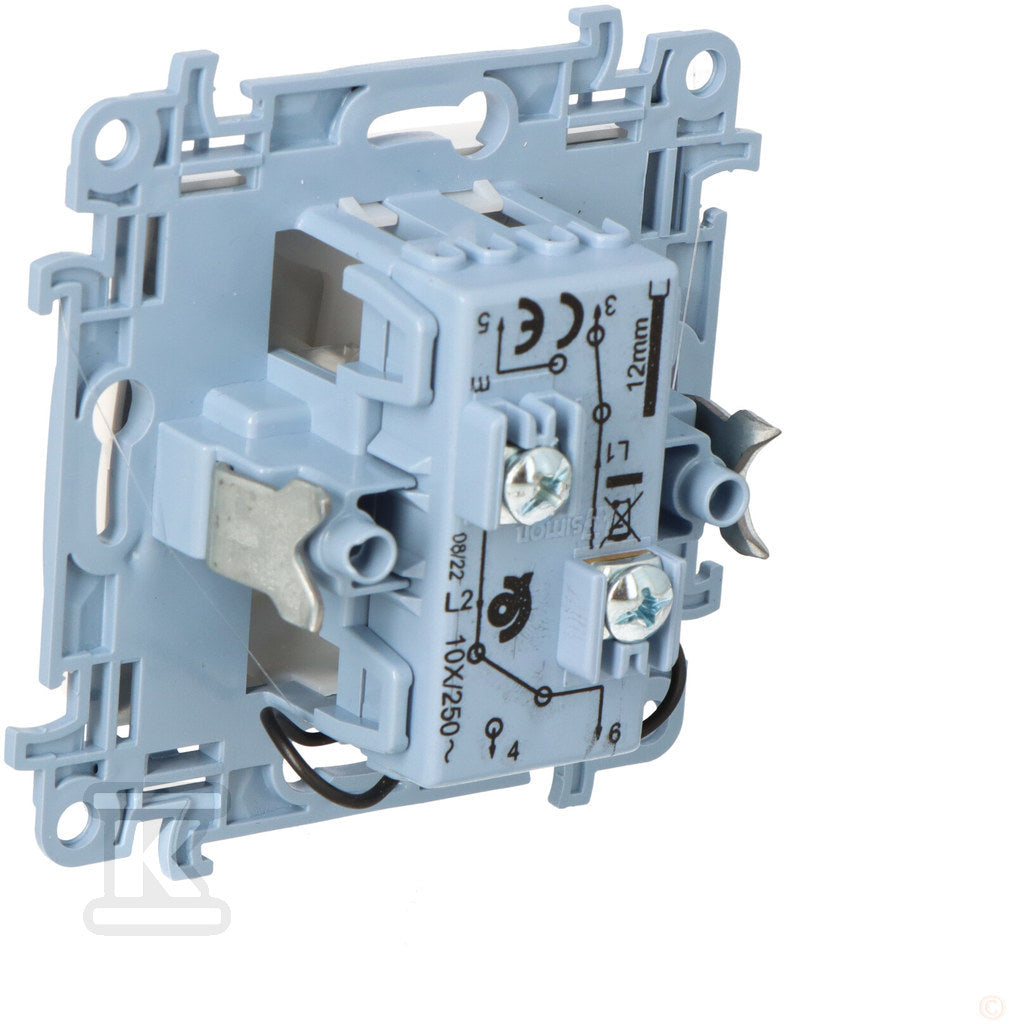 Łącznik schodowy podwójny z podświetleniem LED (moduł) 10 AX, 250 V~, zaciski śrubowe, biały Simon10