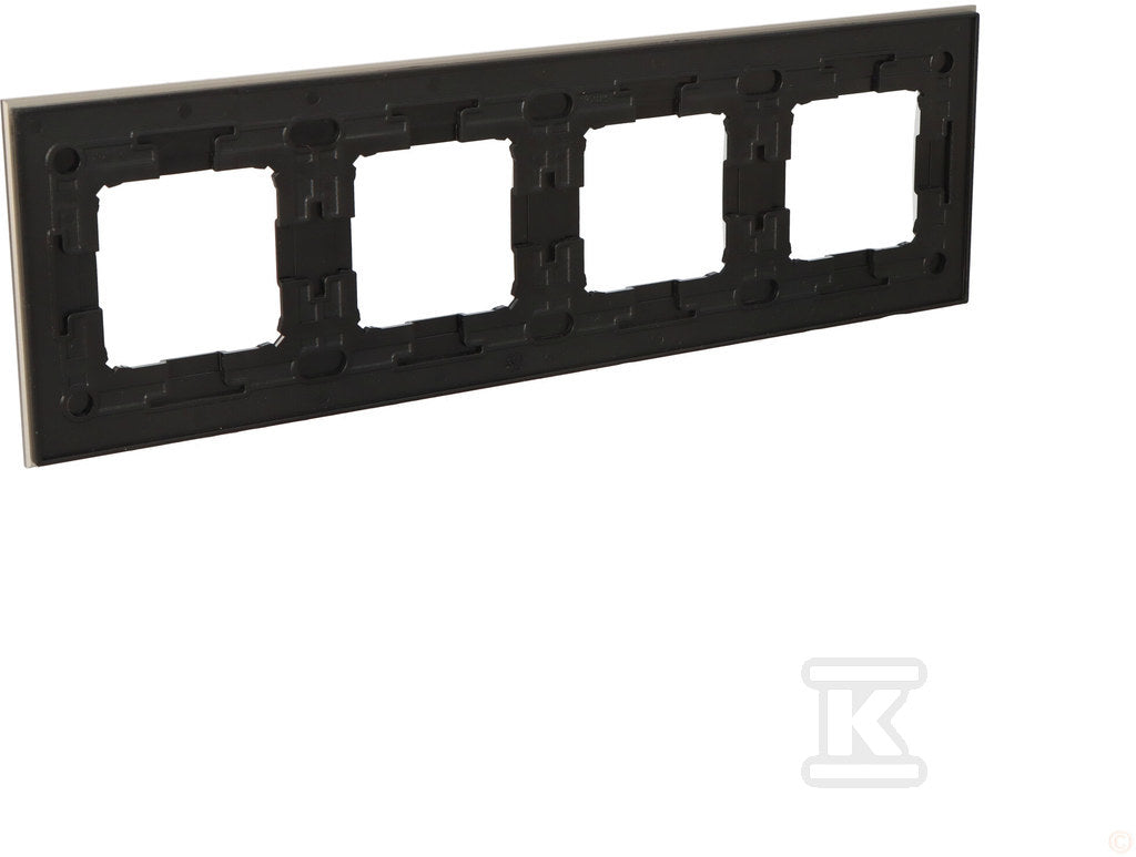 Ramka 4-krotna Nature-Metal, SATYNOWY BLASK, IP20/IP44' ('IP44-zastosować uszczelki DUN4), SIMON54 NATURE