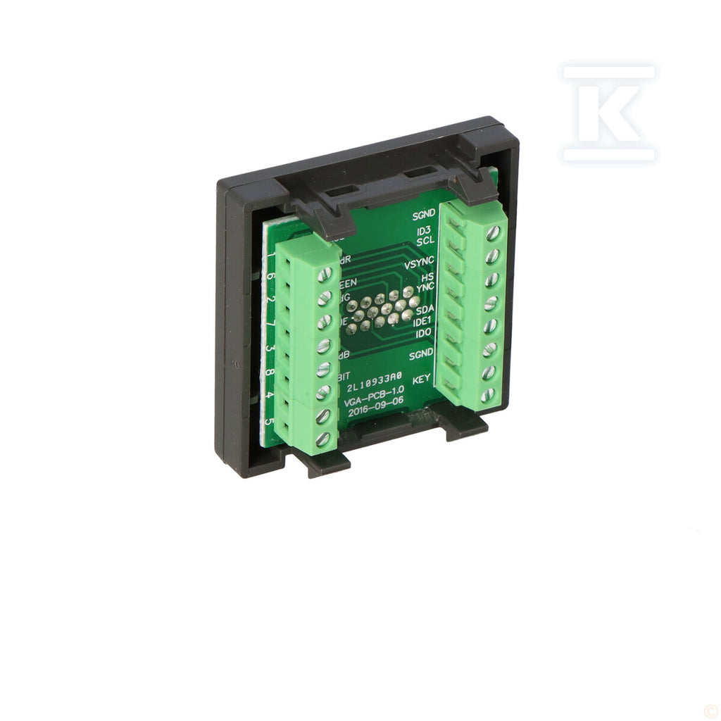 Płytka K45 złącza VGA (D-Sub 15) 45x45mm + wkład, zaciski śrubowe, grafit