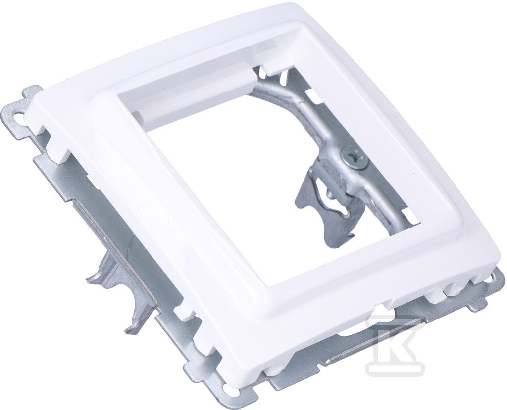Adapter (przejściówka) na osprzęt standardu 45X45mm. Montaż do puszki na łapki i wkręty, biały
