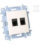 Gniazdo komputerowe podwójne RJ45 kategoria 5e (moduł), biały Simon10