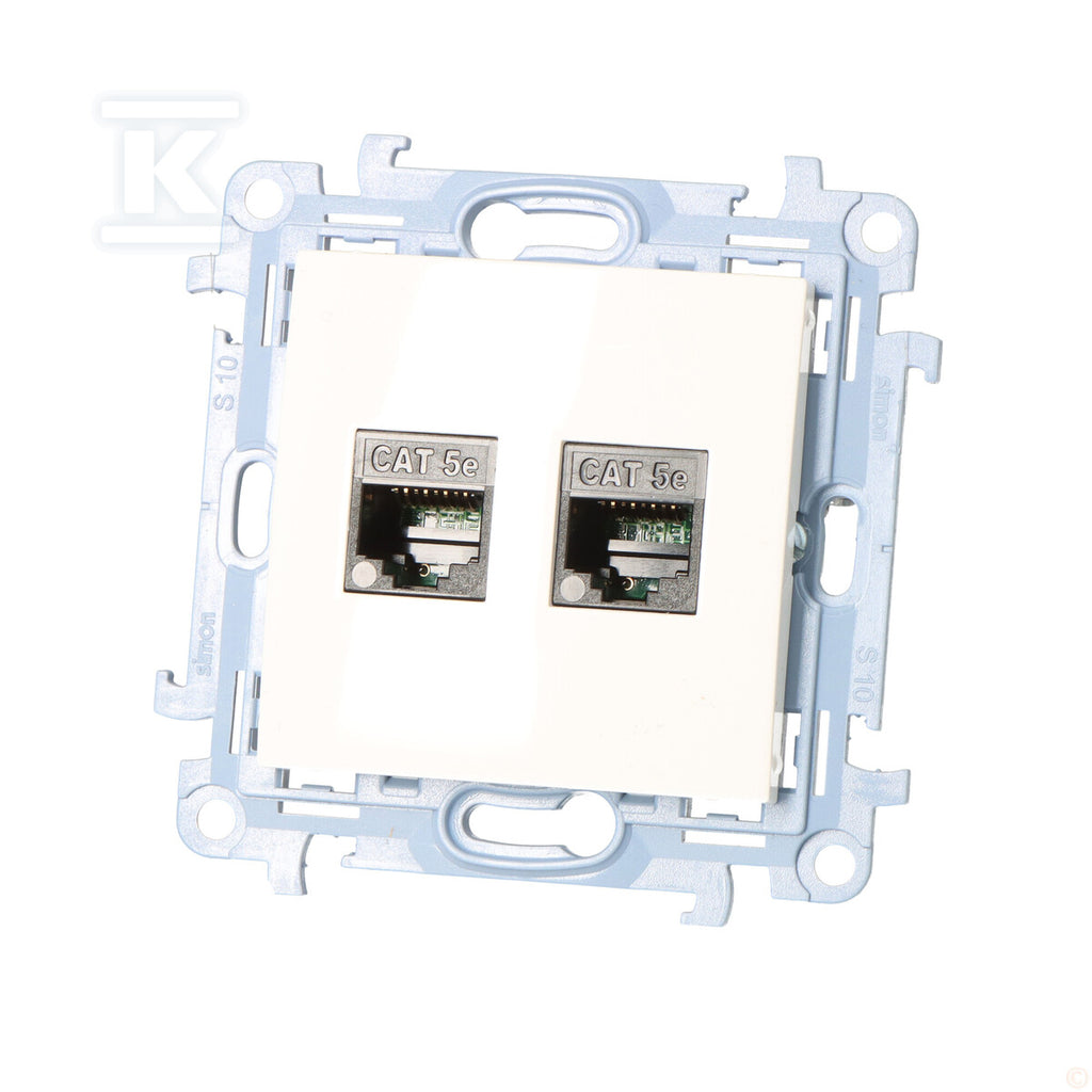 Gniazdo komputerowe podwójne RJ45 kategoria 5e (moduł), biały Simon10