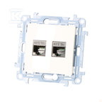 Gniazdo komputerowe podwójne RJ45 kategoria 5e (moduł), biały Simon10