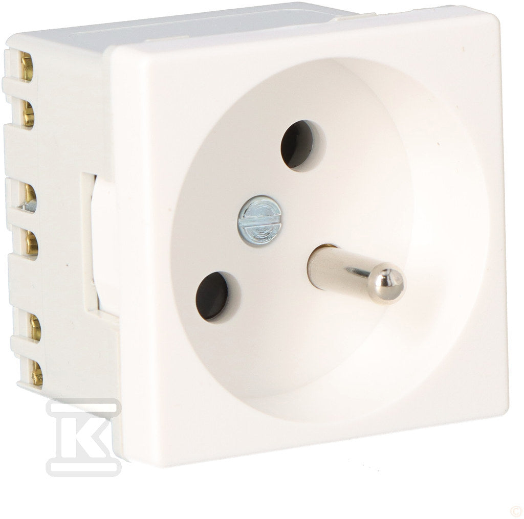 Gniazdo K45 z uziemieniem 16A/230V~, szybkozłączki, biały