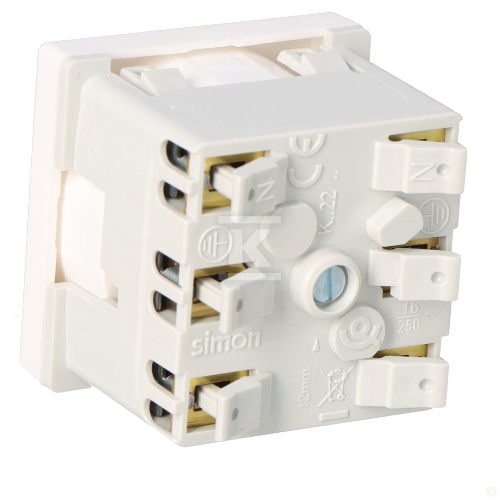 Gniazdo K45 z uziemieniem 16A/230V~, szybkozłączki, biały