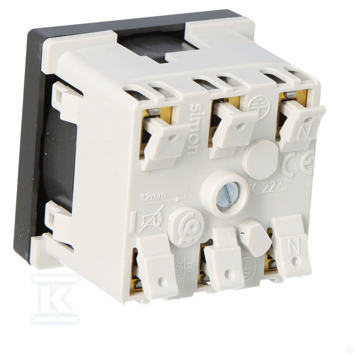 Gniazdo K45 z uziemieniem 16A/230V~, szybkozłączki, grafit Connect