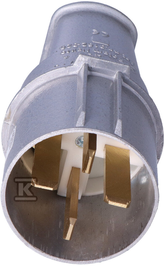 Wtyczka 63A 3P+Z IP44 metalowa przenośna 500V, płaskie bolce