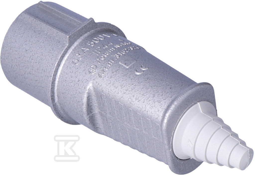 Wtyczka 63A 3P+Z IP44 metalowa przenośna 500V, płaskie bolce