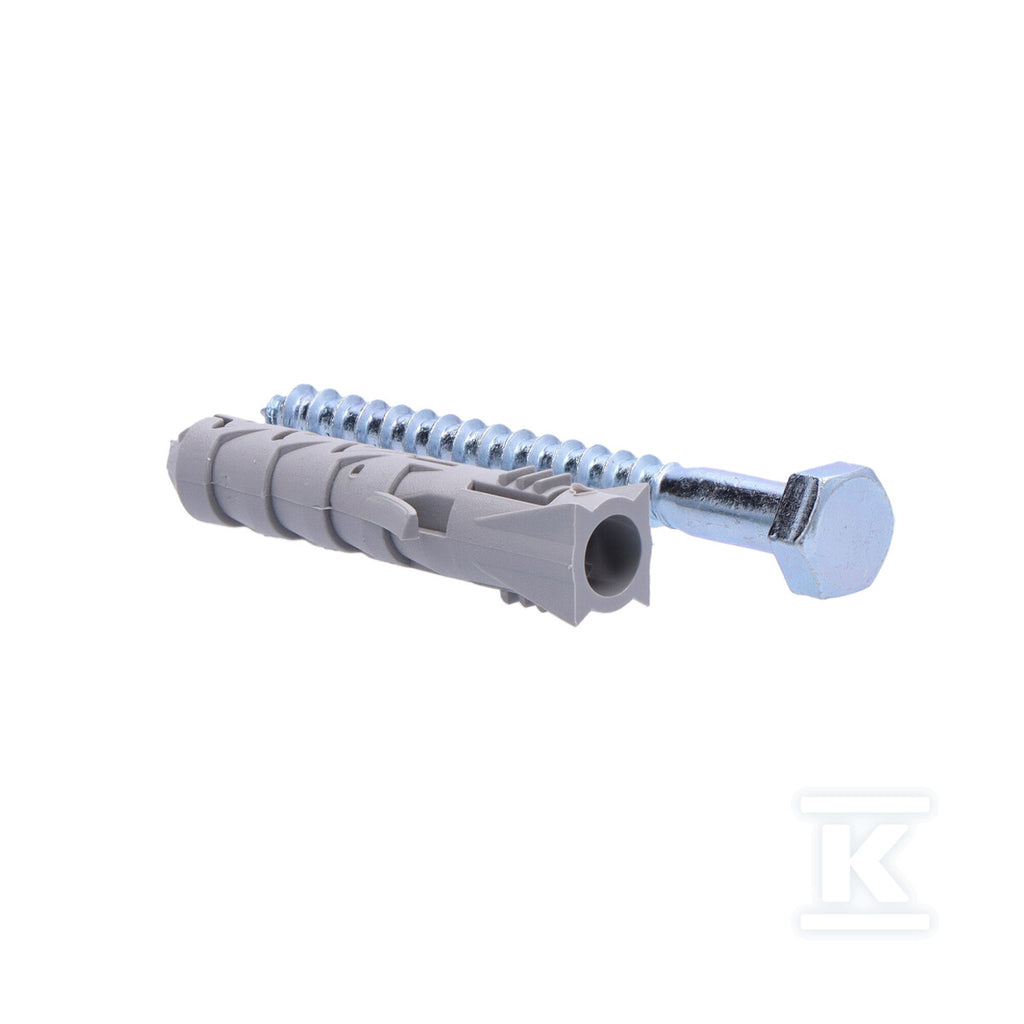 Kołek rozporowy FIX fi 12 z wkrętem z łbem sześciokątnym DIN 571 8,0x80 mm polipropylen