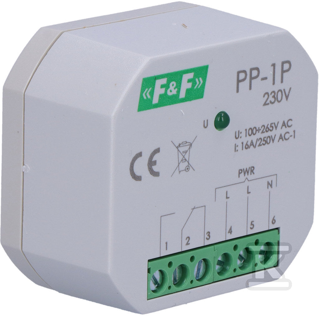 Przekaźnik elektromagnetyczny, 1P 16A, montaż podtynkowy,U=230V PP-1P