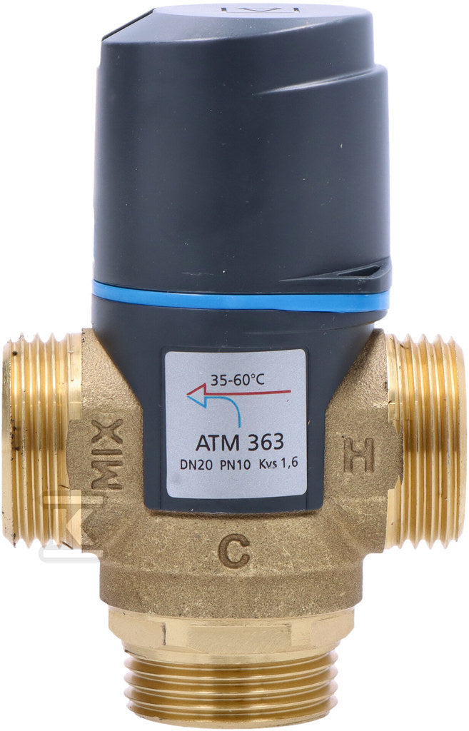 Termostatyczny zawór mieszający ATM 363 DN20, G1", zakres temperatury 35-60 st C, Kvs 1,6