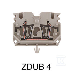 Blok zacisku przelotowego, złącze sprężynowe, Ciemnobeżowy, 2.5 mm2, 24 A, 800 V, liczba przyłączeń: 4, ZDUB 2.5-2/4AN/RC
