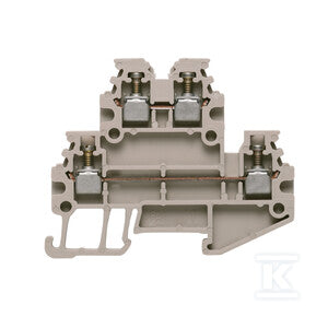 Zacisk modułowy wielorzędowy, złącze śrubowe, Ciemnobeżowy, 1.5 mm2, 400 V, liczba przyłączeń: 4, liczba poziomów: 2, TS 15, V-0, WDK 1.5/R3.5