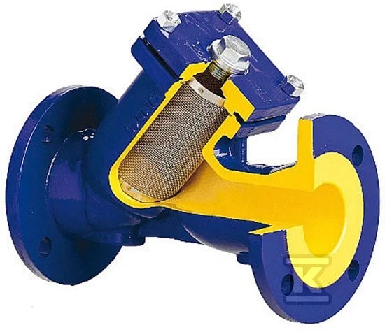 Filtr skośny kołnierzowy figura 821 DN65 PN16 z wkładem magnetnycznym, oczko 0,63mm, 100 oczek/cm2, wykonanie: C64