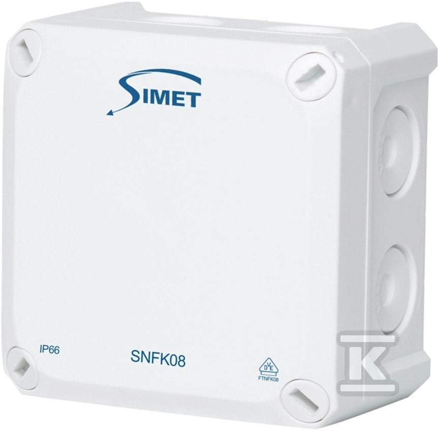 Puszka instalacyjna naścienna SNFK08, 85x85x54, IP66 biały