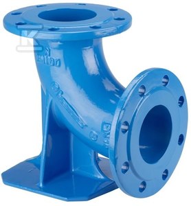 Kolano stopowe / kształtka "N" krótka DN80 d110, PN16, rurowo-kołnierzowe, do wody, pod hydrant, do rur PE i żeliwnych, GJS-żeliwo sferoidalne (seria 5049)