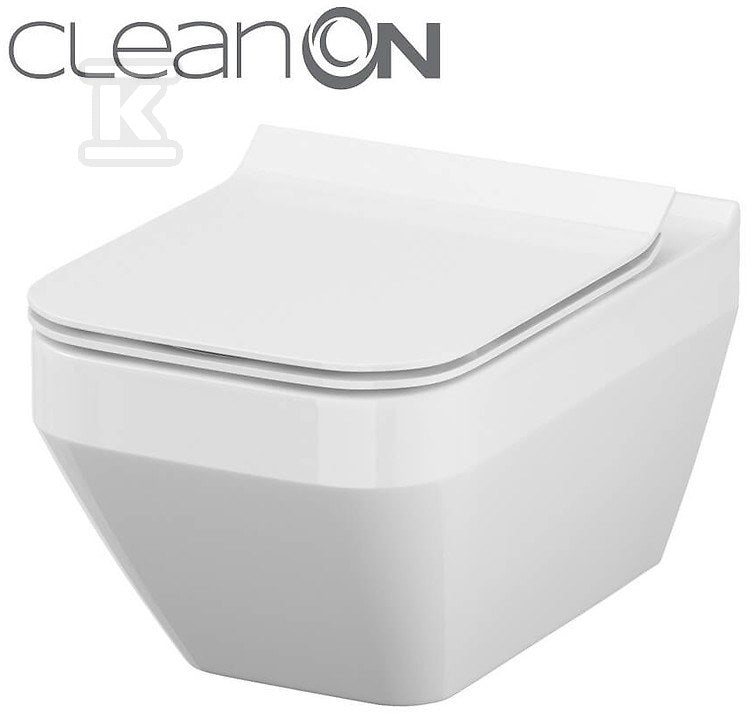 Miska wisząca WC bezkołnierzowa z ukrytym montażem Crea New CleanOn prostokątna, bez deski