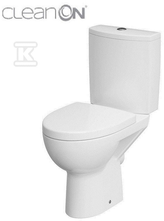 Kompakt 478 Parva New CleanOn 3/5 l,odpływ poziomy, deska duroplastowa wolnoopadająca z Funkcją łatwego wypinania