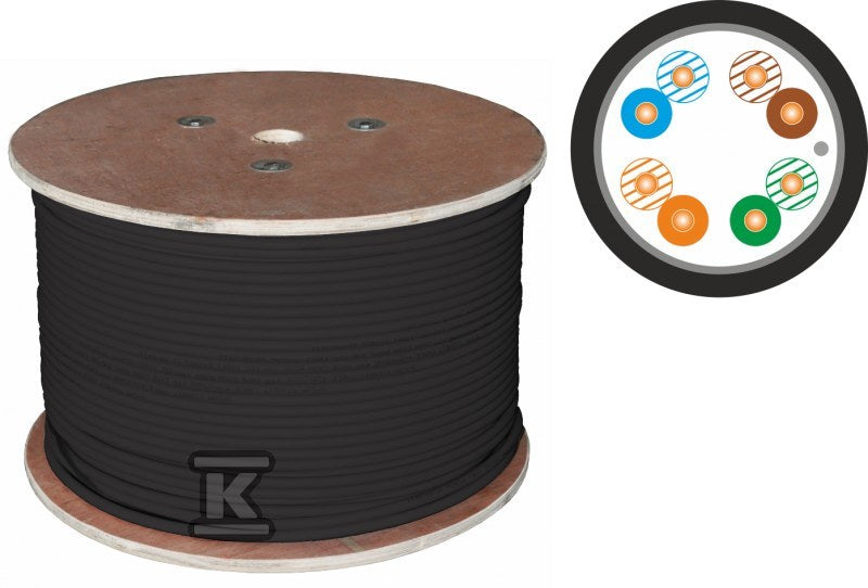 Kabel sieciowy F/UTP kat.5e PE 4x2x24AWG 500m ZEWNĘTRZNY SUCHY