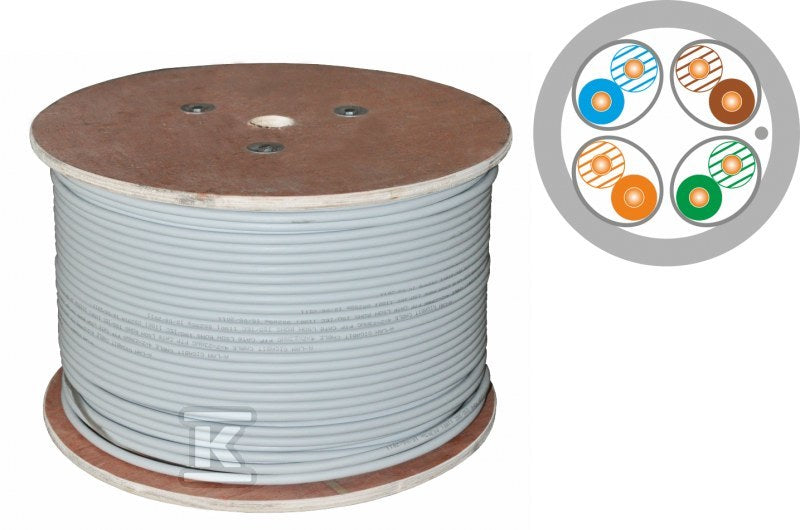 Kabel U/FTP kat.6A LSOH 4x2x23AWG Dca 500m - 550 MHz (10Gb/s) 25 lat gwarancji, badanie jakości laboratorium INTERTEK (USA) ALANTEC