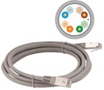 Patchcord F/UTP kat.5e PVC 1.0m szary