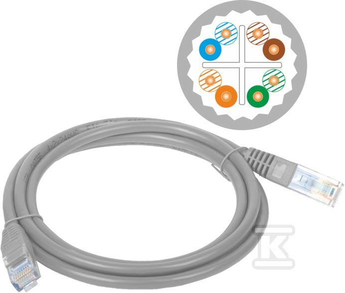 Patchcord U/UTP kat.6A LSOH 10.0m szary