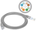 Patchcord U/UTP kat.6 PVC 3.0m szary