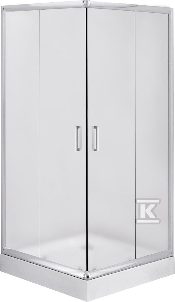 Kabina prysznicowa Onnline kwadratowa, profil chrom, szkło szron 90x185