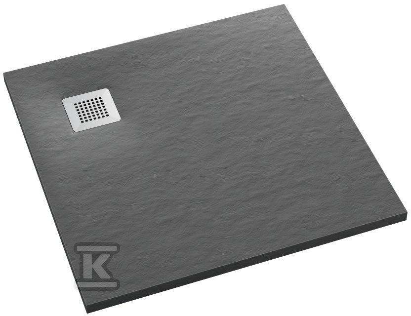 Brodzik kompozytowy 3.3101/S/ST-M2 Stabilsound Plus Grey Stone 90x90x3,5 cm "Kalait", kwadratowy z maskownicą M2