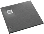 Brodzik kompozytowy 3.3101/S/ST-M2 Stabilsound Plus Grey Stone 90x90x3,5 cm "Kalait", kwadratowy z maskownicą M2
