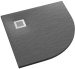 Brodzik kompozytowy 3.3101/S/ST-M2 Stabilsound Plus Grey Stone 90x90x3,5 cm "Kalait", kwadratowy z maskownicą M2
