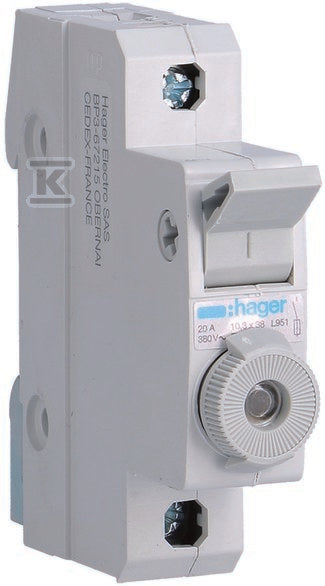 Rozłącznik bezpiecznikowy modułowy 1P wkładki bezpiecznikowej cylindrycznej L38 10x38 mm 20A 400VAC