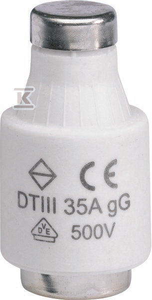 Wkładka bezpiecznikowa DTIII/E33, wykonanie zwłoczne gG (Bi-Wtz) 35A 500VAC