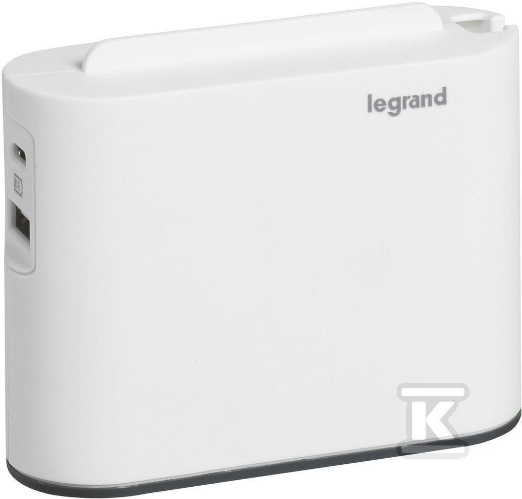 Rozgałęźnik 2x2P, USB A+C - biały/grafitowy, HELMO