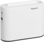 Przedłużacz narożny 3x2P+Z, USB A+C, bez przewodu (wielogniazdowy blok przenośny) - biały/aluminium, HELMO