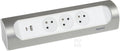 Przedłużacz narożny 3x2P+Z, USB A+C, bez przewodu (wielogniazdowy blok przenośny) - biały/aluminium, HELMO