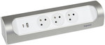 Przedłużacz STANDARD 3x2P+Z, z przewodem 1.5 metra 3x1.0 mm2 - czarny/grafitowy, HELMO