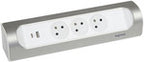 Przedłużacz STANDARD 4x2P+Z, z przewodem 3.0 metra 3x1.5 mm2 - czarny/grafitowy, HELMO