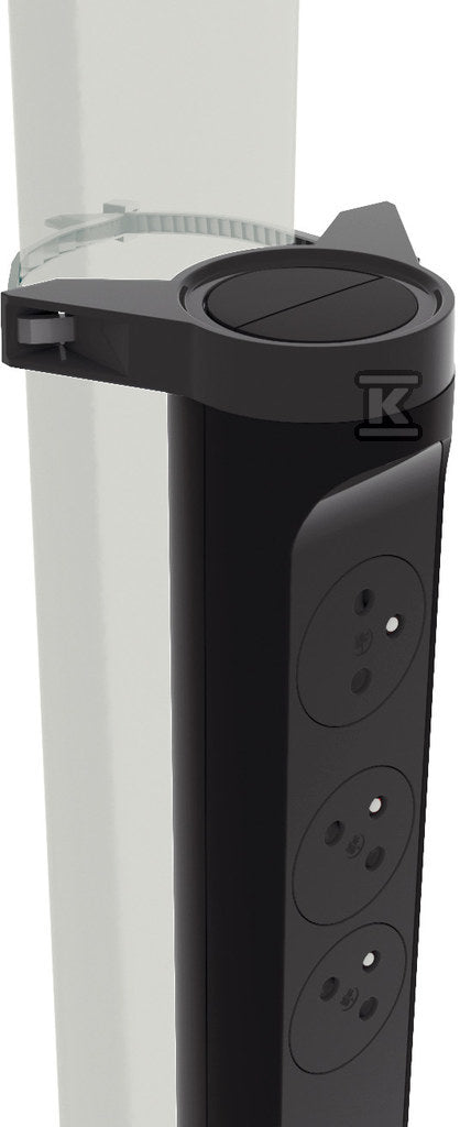 Przedłużacz PREMIUM, obrotowy, 3x2P+Z, USB A+C, z ogranicznikiem przepięć, z przewodem 1.5 metra 3x1.0 mm2 - czarny/grafitowy, HELMO