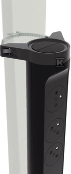 Przedłużacz PREMIUM, obrotowy, 3x2P+Z, USB A+C, z ogranicznikiem przepięć, z przewodem 1.5 metra 3x1.0 mm2 - czarny/grafitowy, HELMO
