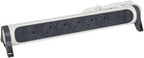 Przedłużacz PREMIUM, obrotowy, 4x2P+Z, ze wskaźnikiem obciążenia, z przewodem 1.5 metra 3x1.5 mm2 - biały/grafitowy, HELMO