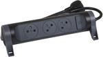 Przedłużacz STANDARD 4x2P+Z, z przewodem 3.0 metra 3x1.5 mm2 - czarny/grafitowy, HELMO
