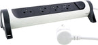 Przedłużacz PREMIUM, obrotowy, 4x2P+Z, z przewodem 3.0 metra 3x1.5 mm2 - biały/grafitowy, HELMO