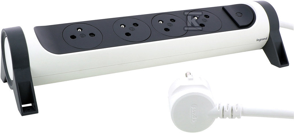 Przedłużacz PREMIUM, obrotowy, 4x2P+Z, z przewodem 3.0 metra 3x1.5 mm2 - biały/grafitowy, HELMO