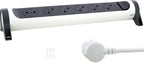 Przedłużacz PREMIUM, obrotowy, 6x2P+Z, z przewodem 3.0 metra 3x1.5 mm2 - biały/grafitowy, HELMO