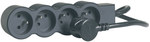 Przedłużacz STANDARD 3x2P+Z, z przewodem 1.5 metra 3x1.0 mm2 - czarny/grafitowy, HELMO
