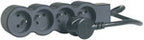 Przedłużacz STANDARD 3x2P+Z, z przewodem 1.5 metra 3x1.0 mm2 - czarny/grafitowy, HELMO