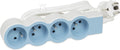Przedłużacz STANDARD 4x2P+Z, z przewodem 1.5 metra 3x1.0 mm2 - biały/BŁĘKITNY, HELMO